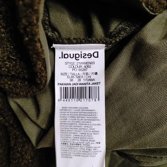 NWT Desigual Sequin Embroidered Military Hooded Jacket 2 in 1 Size 38 Small - Picture 2 of 8